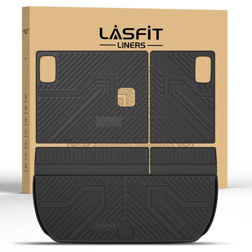 LASFIT Trunk Mat with Backrest Mat for Chevrolet Chevy Traverse 2009-2017/Buick Enclave 2008-2017, All Weather TPE Custom Fit Cargo Mat Trunk Liner with Backrest Mat, Black - size: Cargo Liner for Traverse/Enclave 2009-2017