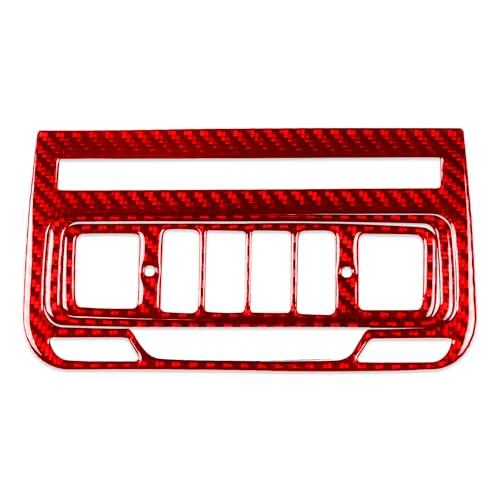 Real Red Carbon Fiber Car Front Row Roof Reading Light Control Panel Sticker Auto Interior Trim Compatible with Ford Explorer(U625) XLT/Limited/ST/Platinum/Platinum Hybrid 2020 2021 2022 2023 - color: Front Reading Light Panel