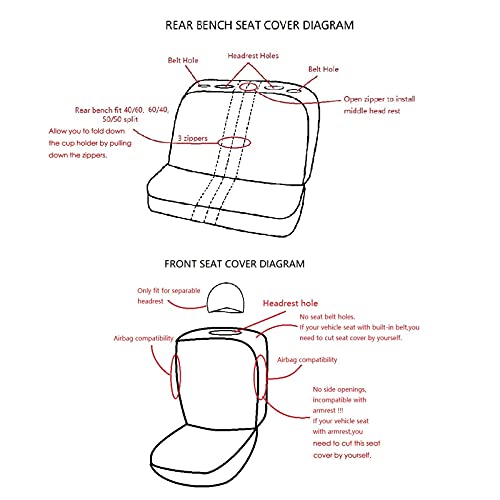 Flying Banner Car Seat Covers Front Seats Rear Bench Polyester car seat Protectors Easy installations Rear Bench Split Classic Man Lady Truck (Full Set - Low Back, Black Purple)… - color: Purple
