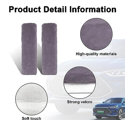 Ziciner 2 Packs Car Seatbelt Covers Shoulder Pad, Universal Soft Faux Sheepskin Shoulder Cover for Comfortable Driving, Fluffy Seat Belt Protector Help to Protect Your Neck and Shoulder (Grey) - color: Grey