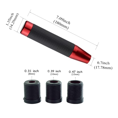 Abfer Tall Shift Knob Car Long Shifting Head Replace Weighted Gear Stick Shifter Knob Extension Fit Most Manual Automatic Transmission Vehicle, Red - color: red-1