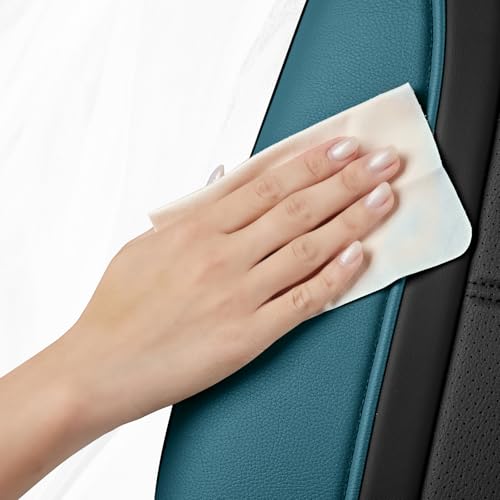 Road Comforts Leather Seat Covers, Breathable Car Seat Covers Full Set for Men,Airbag Compatible, Automotive Seat Covers Set Universal Fit Most Cars,Vans,Truck,SUV - color: Blue Full Set