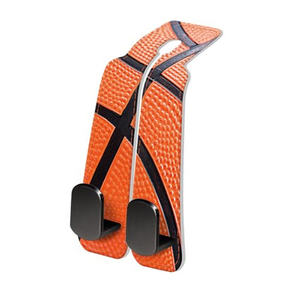 PU Leather Car Seat Hook, Storage Headrest Hanger, Cute Car Backseat Organizer, Car Hooks for Purses and Bags Basketball Texture - color: Basketball Texture