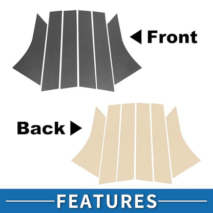 Door Pillar Window Trim Anti Scratch Sticker Pillar Posts Door Outer Exterior Cover for Ford Focus 2012-2019 Carbon Fiber Pattern Black