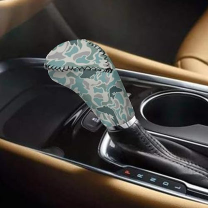 Handbrake and Gear Shift Knob Cover 2 Piece Automobile Hand Brake Cover Car Interior Accessories - color: Fish Camo Print