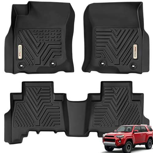 YITAMOTOR Floor Mats Compatible with Toyota 4Runner 2013-2024 & 2014-2023 Lexus GX460, Custom Fit Floor Liners 1st & 2nd Row All Weather Rubber Automotive Mats, Black - style: 13-24 Toyota 4Runner/2014-2023 Lexus GX460