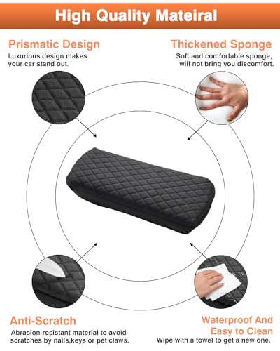 Shademax Custom for 2023 2024 2025 2026 Toyota Prius Center Console Cover Armrest Cover Cushion Pad Cover 2025 Prius XW60 5th Accessories Middle Console Arm Rest Protector PU Leather Anti-Scratch - size: for 2023-2026 Toyota Prius