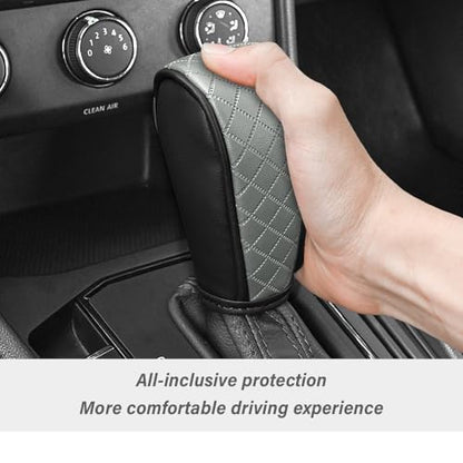 Stacool Leather Gear Shift Cover Diamond Embroidery Design,Durable Shift Knob Cover for Shift Lever Protection,Universal Car Gear Shift Cover Car Accessory Suitable for Cars,Trucks,SUVs (Dark Gray) - color: Dark Gray