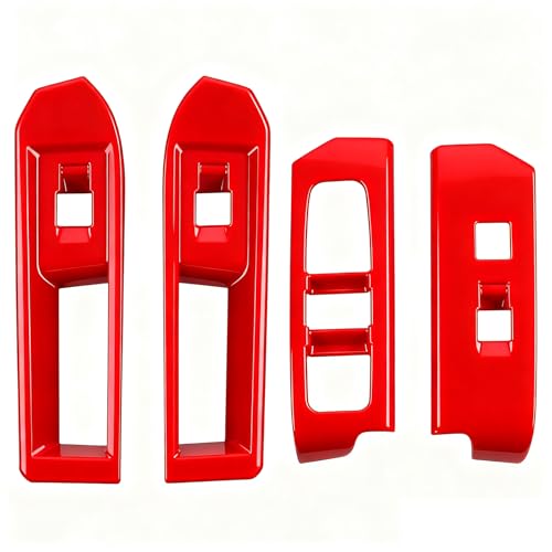 Window Lift Panel Cover for Toyota Tacoma 2024 2025 2026 Interior Accessories (NOT Fit 4-Runner) Center Console ABS Door Handle Switch Decor Trim Dark Red - color: Dark Red, size: 2024 Up- Window Lift Cover