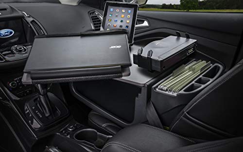 AutoExec Reach Car Desk for Your Vehicle Workstation and Mobile Office, Front Seat, with 400 watt Power Inverter, Printer Stand and Tablet Mount - color: Grey, style: 400 watt Power Inverter, Printer Stand and Tablet Mount