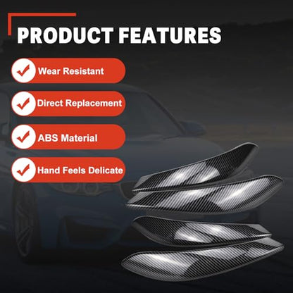 USTAR Carbon Fiber Door Pull Handle Cover Fit for BMW F30 F31 F34 F80 3 Series 320 328 330 335 M3 2012-2018 and BMW F32 F33 F36 F82 F83 4 Series 428 435 M4 2014-2017 51417275488 51417275487