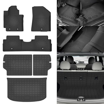 Soul Floor Mats - Car Mats for KIA Soul 2014-2019 (Not fit Hybrid), All Weather Floor Mats and Cargo Liner for Soul Accessories, Heavy Duty Rubber Mats, Car Accessories - size: 3)Kia Soul【14-19】Full set