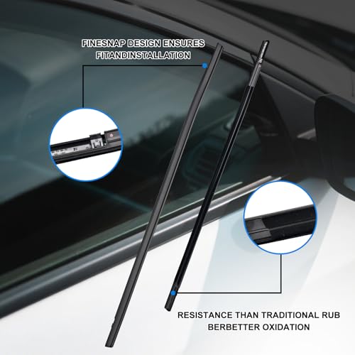 Window Molding Trim Seal for Honda Civic 2016-2021 Accessories, Outer Door Black Rubber Weather Stripping Belt, Replacement 72450-TEA-T01 (4PCS) - size: 2016-2021 Honda Civic