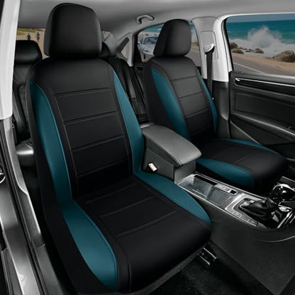 Road Comforts Leather Seat Covers, Breathable Car Seat Covers Front Seat for Men,Airbag Compatible, Automotive Seat Covers Set Universal Fit Most Cars,Vans,Truck,SUV - color: Blue Front