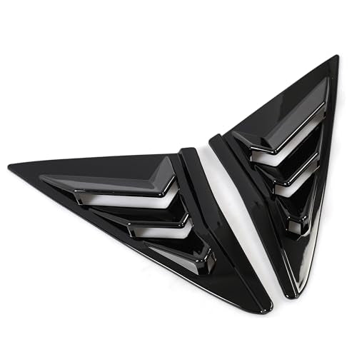 YINGTUU for Honda Civic Accessories 10th Gen 2016-2021 Window Louvers Racing Style Triangular Window Glass Blinds Hatchback Glossy Black - color: Rear Side Window Louvers for Hatchback-black