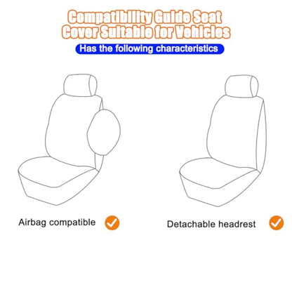 Mandark 4PCS Car Seat Cover, PU Leather Vehicle Seat Protector Full Sets, Waterproof Automotive Front Seats and Rear Bench Protection Guard Accessories, Universal for SUV, Truck, RV (Black) - color: Black