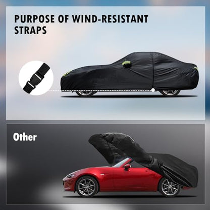 Car Cover Custom Fit for Mazda MX-5 Miata (1989-2025), Waterproof All Weather for Automobiles Full Exterior Cover Sun Rain Snow Protector with Door Zipper - size: Custom Fit for Mazda Mx-5