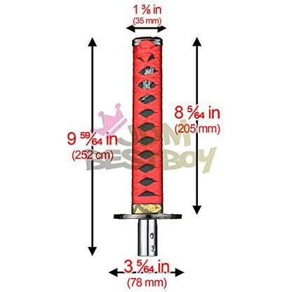 JDMBESTBOY Samurai Sword Red Black Shift Knob Shifter Alloy Katana Adapters Universal 20cm - color: Red Black, size: 20cm