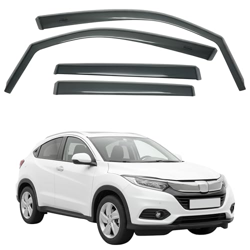in-Channel Car Window Rain Guard Compatible with Honda HR-V #LW Series (2016-2022) 4pcs, Taiwan Made Precise & Transparent Car Wind Deflectors No Water Leakage Visors - size: HR-V #LW Series 2016-2022 4pcs