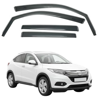 in-Channel Car Window Rain Guard Compatible with Honda HR-V #LW Series (2016-2022) 4pcs, Taiwan Made Precise & Transparent Car Wind Deflectors No Water Leakage Visors - size: HR-V #LW Series 2016-2022 4pcs