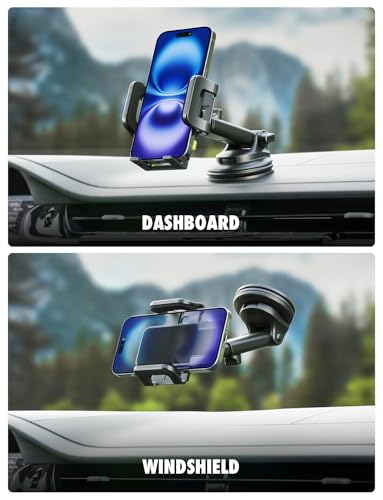 Bracketron Cell Phone Holders for Your Car - TripGrip Extend Phone Holder for Car Dashboard & Windshield, One-Hand Release, 360 Rotation, Suction Cup Car Phone Holder Mount for iPhone Android Samsung - style: Dash & Window Mount 1.0