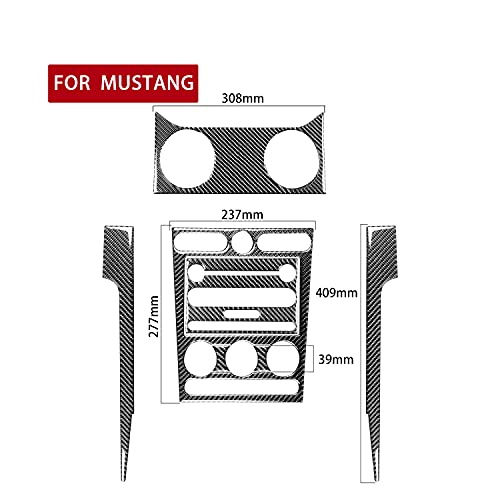 Center Console Panel Air Outlet Vent Kit Real Soft Carbon Fiber Accessories Decals Compatible with Ford Mustang GT Shelby 2005 2006 2007 2008 2009 Interior 7PCS - color: Console&vent Kit-black