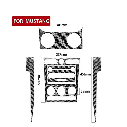 Center Console Panel Air Outlet Vent Kit Real Soft Carbon Fiber Accessories Decals Compatible with Ford Mustang GT Shelby 2005 2006 2007 2008 2009 Interior 7PCS - color: Console&vent Kit-black