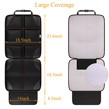 Meolsaek Car Seat Protector, Non-Slip Backing Will Not Leave Imprint, Waterproof Thicker Car Seat Cover for SUV, Sedan, Truck, Leather Car Seat Cushion (Black with Red Stitching) - color: Black with Red Stitching