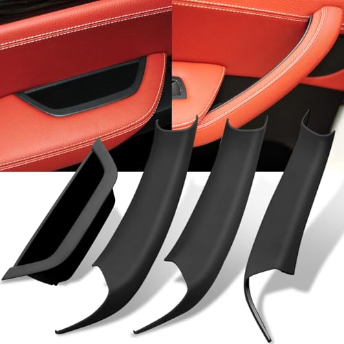 Jaronx Compatible with BMW X3 F25/X4 F26 Door Handle Cover, 4PCS Driver Side Door Armrest Insert & Interior Passenger Pull Handle Covers for BMW X3 F25 2010-2016, X4 F26 2014-2017 (Black) - color: Black, size: 4 Pieces