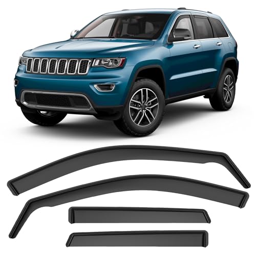 in-Channel Rain Guards Black Window Visors Compatible with Jeep Grand Cherokee 2011 2012 2013 2014 2015 2016 2017 2018 2019 2020 Side Shatterproof Sun Visor Window Deflectors 4-Pieces - size: Fit for Jeep Grand Cherokee 2011-2020 In Channel