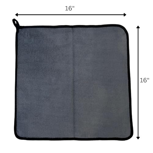 Deluxe Premium Microfiber Towels (Pack of 10) Ultra-Absorbent Soft Polishing Drying Cleaning Washable Durable Thick Professional Car Wax Cloth Household Cleaning 600GSM Dual-Sided Gray Yellow