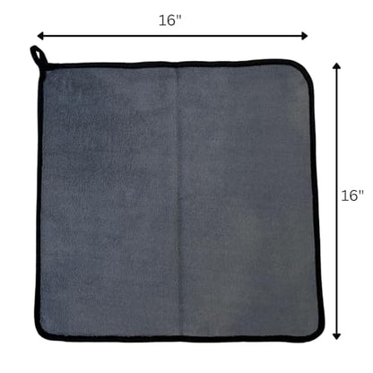 Deluxe Premium Microfiber Towels (Pack of 10) Ultra-Absorbent Soft Polishing Drying Cleaning Washable Durable Thick Professional Car Wax Cloth Household Cleaning 600GSM Dual-Sided Gray Yellow