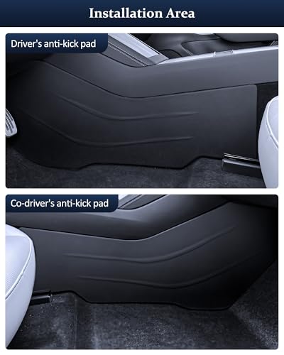 2PCS Center Console Front Side Anti-Kick Mats for Tesla Model 3 Highland 2024 2025 Accessories, TPE Seat Center Side Cover Pad Model 3 Anti-Dirty Waterproof Dust Resistant Protector Mat Cover - size: Model 3 Highland Anti Kick Pad