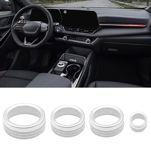AC Volume Shift Knob Cover for Chevrolet Chevy Equinox 2025 2026 Interior Accessories Dashboard Cover 4WD Air Conditioner Switch Decor Trim (Silver) - color: Silver