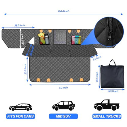 Back Seat Extender for Dogs,Hard Bottom Dog Car Seat Cover for Back Seat,Waterproof Dog Hammock with Door Protection, Anti-Scratch Pet Back Seat Cover for Car, SUV, Truck, Holds 420lbs, Black - size: Door Mounted