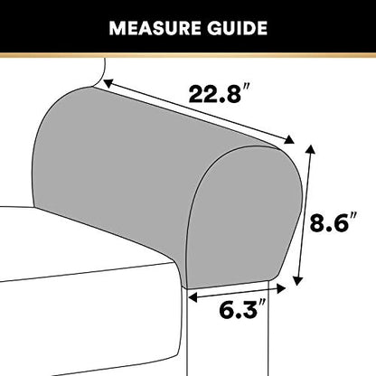 PrinceDeco 4 Pack Thick Velvet Stretch Armrest Covers for Chairs and Sofas - Non Slip, Taupe - color: Taupe
