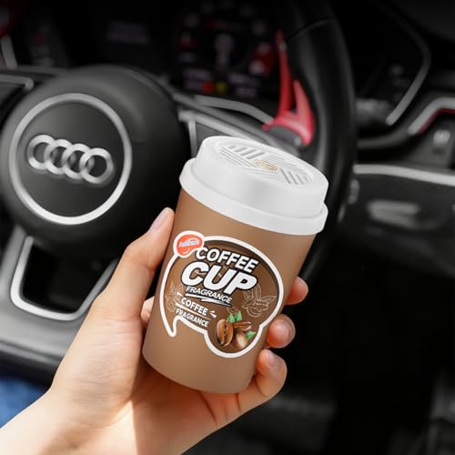 Coffee Car Air Freshener, 180-Day Long Lasting Odor Eliminator, 238g Large Capacity, Natural Plant-Based & Alcohol-Free, Safe for Baby & Pets, Fits Car Cup Holders,Car Accessories (coffee)