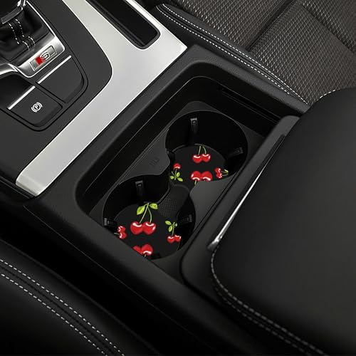 Cherry Hearts Red Steering Wheel Cover Cherry Hearts Red Steering Wheel Cover Car Women Breathable Universal for 14-15 Inch Anti-Slip 2 Pieces Car Coasters for Men Women - color: Cherry Hearts