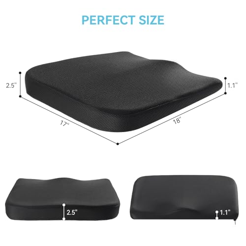 Car Seat Cushion for Driving, Office Chair Cushions with Removable Cover, Non-Slip Sciatica & Lower Back Tailbone Chair Pillow Pad, Memory Foam Seat Cushion for Car Seat Driver Truck Desk Wheelchair