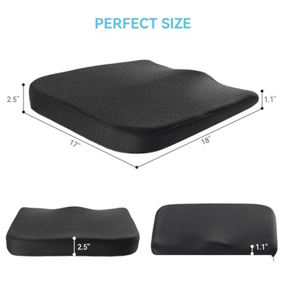 Car Seat Cushion for Driving, Office Chair Cushions with Removable Cover, Non-Slip Sciatica & Lower Back Tailbone Chair Pillow Pad, Memory Foam Seat Cushion for Car Seat Driver Truck Desk Wheelchair
