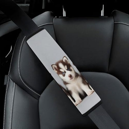 Fashion Car Seat Belt Covers Soft Cushion Pad Car Shoulder Strap Harness Pad Siberian Husky Puppies Dogs Husky - color: Color353