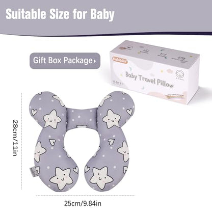 KAKIBLIN Baby Neck Pillow,Upgraded Baby Support Pillow, Head Pillow,Travel Pillow for Car Seat, Stroller, Pushchair,Travel (Star) - color: Star