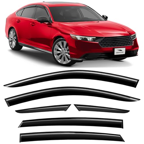 Voron Glass Tape-on Extra Durable Rain Guards for Honda Accord 2023-2026, Window Deflectors, Vent Window Visors, 6 Pieces - 100938 - color: For Accord 23-26