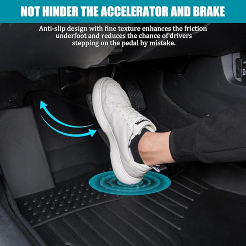 All Weather Floor Mats for 2012-2017 Chevy Equinox & GMC Terrain/Terrain Denali, Waterproof TPE Rubber Anti-Slip Car Carpet, 2 Row Front & Rear Custom Fit Car Floor Liner - color: 12-17 Equinox/GMC Terrain/Terrain Denali