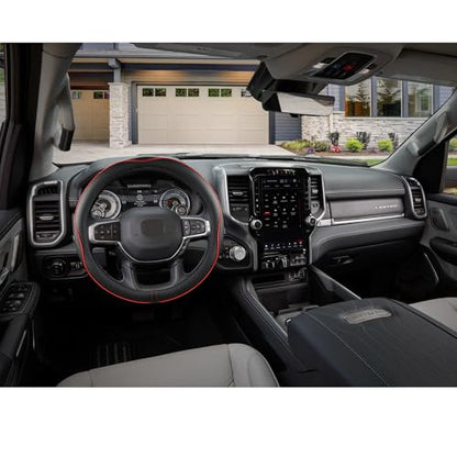 West Llama Customized Auto Car Steering Wheel Cover for Dodge RAM 1500 2500 3500, 15.5-16 inch (Black+Red Line-Large Size) - color: D-Black+Red, size: Large Size (15 ½''-16'')