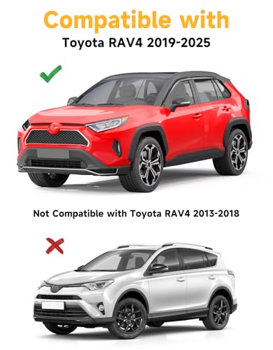 Tape-On 6pcs Rain Guards Window Visors Fit for Toyota RAV4 2019 2020 2021 2022 2023 2024 2025, Low-Profile Window Deflectors for RAV 4, Out-Channel Vent Shades Smoked - size: Fit for 2019-2025 Toyota RAV4
