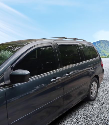 Window Visor Compatible with 2005-2007 Honda Odyssey, Acrylic Black Slim Style Sun Rain Guards Cover by IKON MOTORSPORTS, 2006 - color: Slim Style Smoke/Tinted