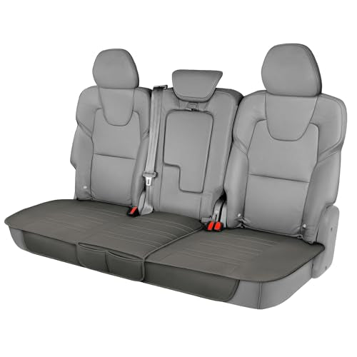 Motor Trend Rear Seat Protector for Cars, SUVs & Trucks – Nappa Leather Bench Cover Protector - Car Seat Cover for Kids, Pets & Baby - Durable Back Seat Protector, Gray Universal Fit Bottom Coverage - color: Charcoal Gray Rear