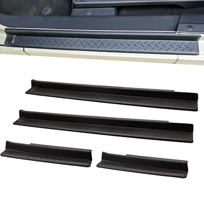 Door Sill Guards Protectors for Jeep Wrangler JK Unlimited JKU 2007-2018, Front Rear Door Entry Guards Protectors Scuff Plate Kit for Jeep Wrangler JK 2007-2018 Accessories (4PCS)