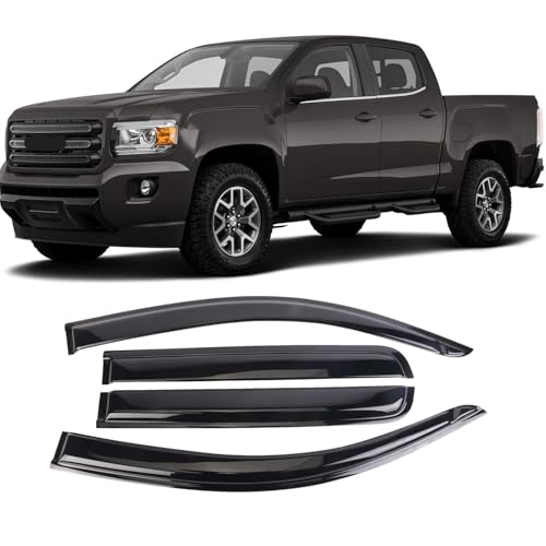 Side Window Visors rain Guards Vent Deflectors Compatible with Chevrolet/Chevy Colorado GMC Canyon Crew Cab 2015-2022, Vent Deflector Window Rain Guard Sun Shade Visors, Car Accessries 4PCS 94995 - size: Compatible with Colorado/Canyon Crew Cab 2015-2022